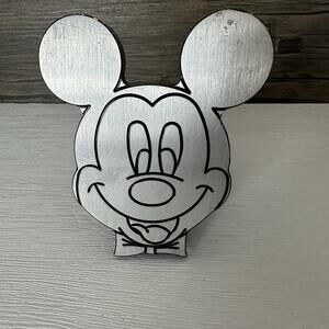 Disney Mickey Mouse Trailer Tow Hitch Cover 2” Silver Brushed Aluminum Metal